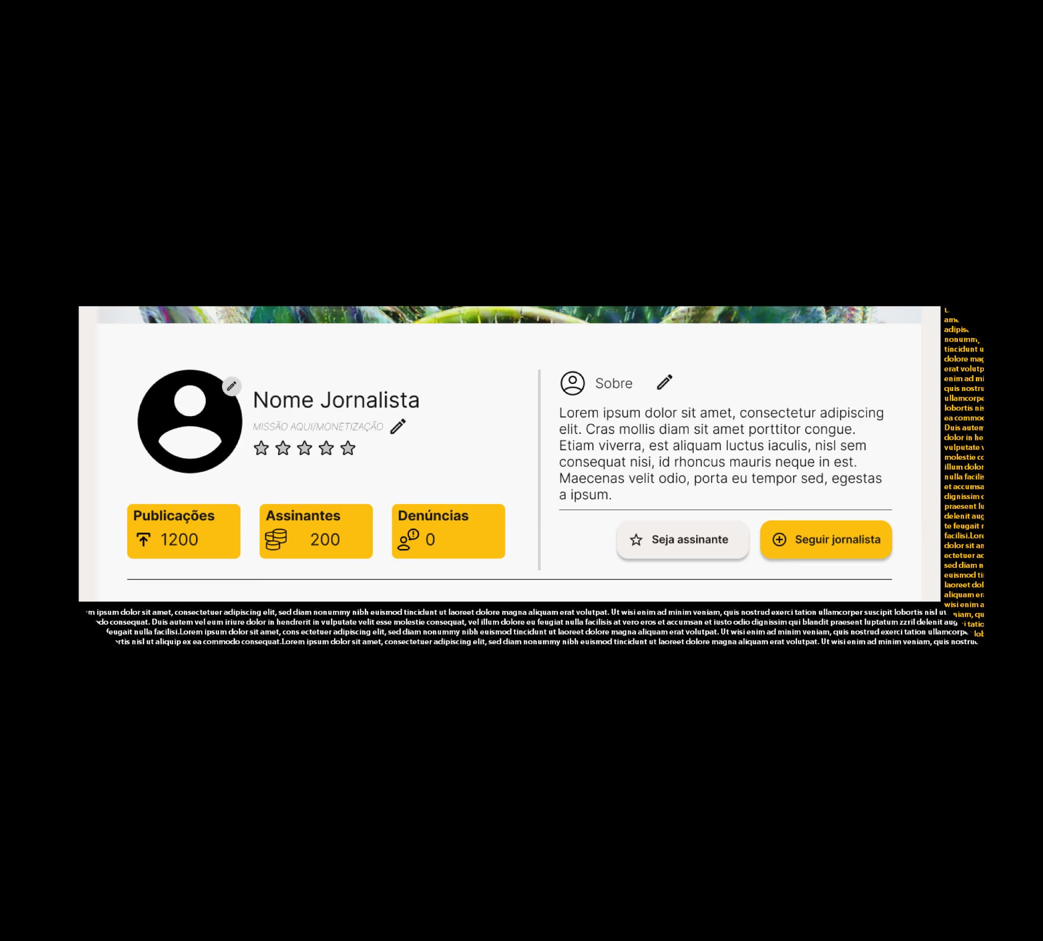 Imagem da página de Políticas de Jornalista da Noticiato.