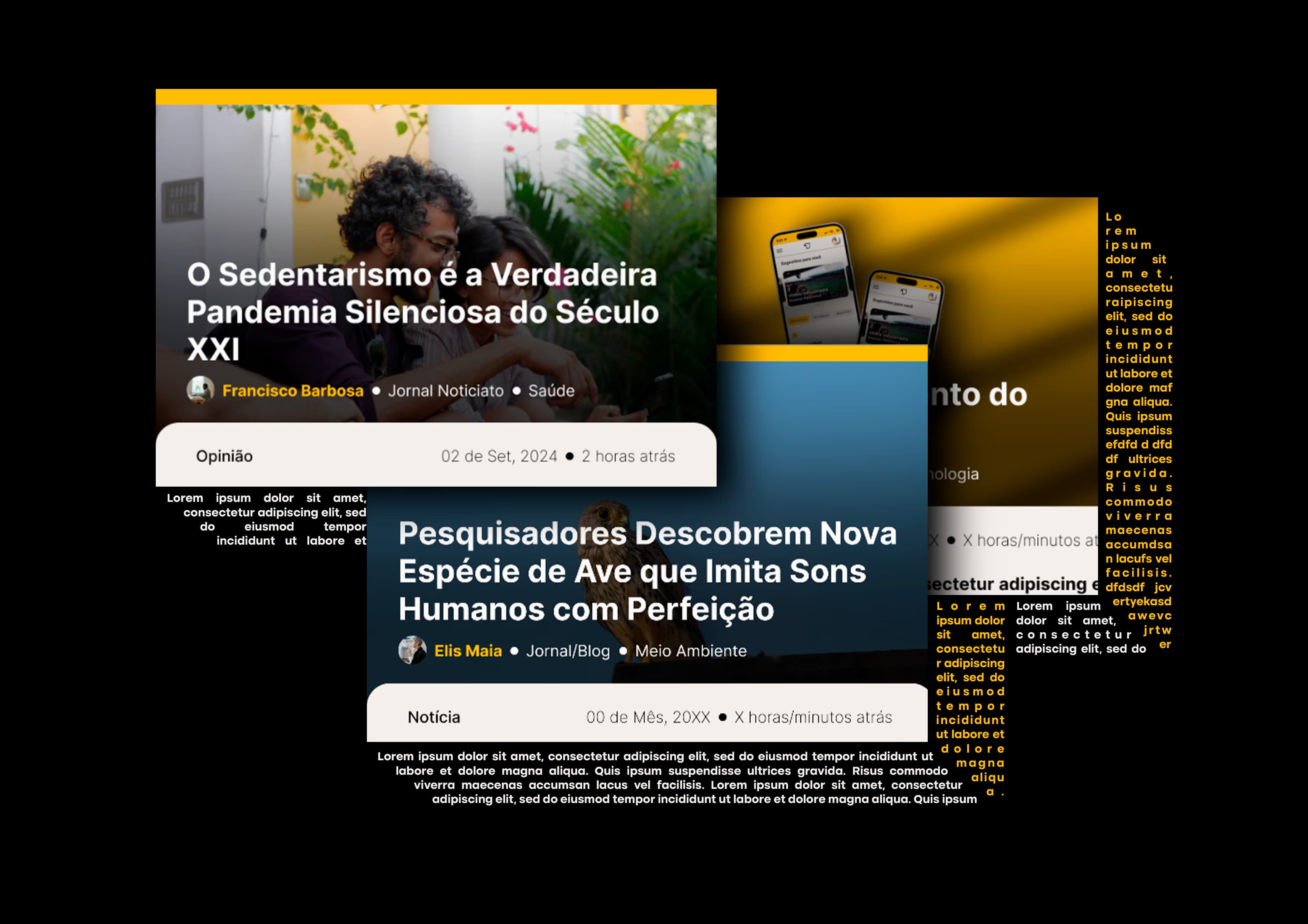 Imagem da interface do feed de notícias do Noticiato.