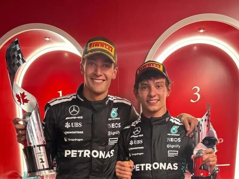 Imagem de capa da notícia: George Russell e Kimi Antonelli renovam contrato com a Mercedes para 2026