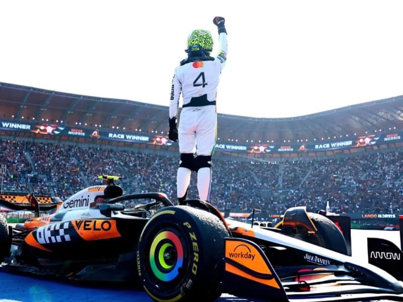 Imagem de capa da notícia: Lando Norris assume a liderança do campeonato após vitória dominante no México